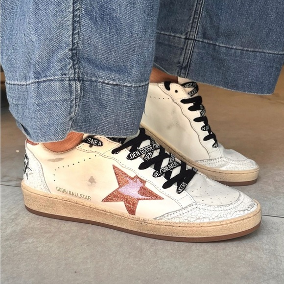 Golden Goose Ball Star Sneaker White Leather/Shiny Peach sz 36 New without Box - Picture 11 of 11